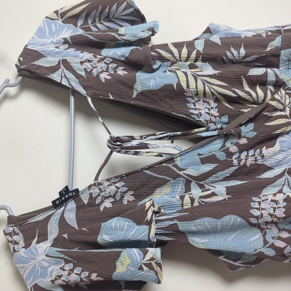 Maxi Gauze Walk-Through Boho Dress Romper Tropical Women's Size 1X - Picture 12 of 14